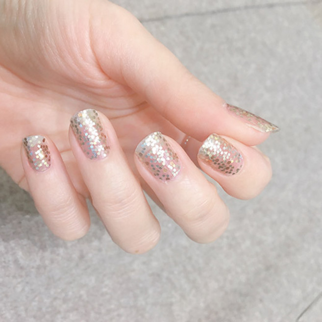 엘씨 네일패치 간편하게 붙이는 네일컬러 글리터 디자인 16팁 네일스티커, 03.솔리드 네일패치, 43_글리터 다크실버, 1개