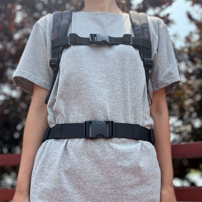 버클 허리벨트 등산 가슴스트랩 백팩고정 가슴끈 백팩 허리끈 블랙 2.0cm 허리 버클+2.5cm 프리 사이즈