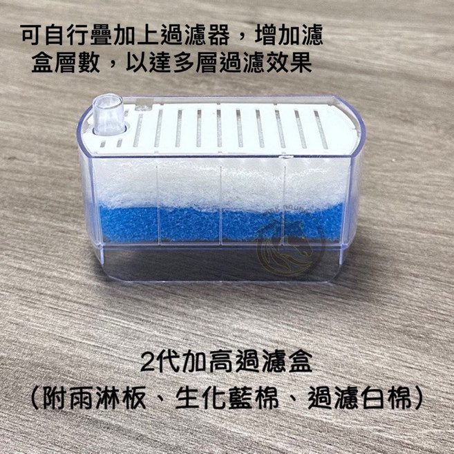 馬克水族 三合一淨水循環過濾器, 1個, 2代專用加高過濾盒
