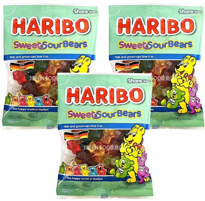 하리보 스위트사우어 베어스 젤리, 175g, 3개