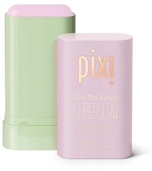 Pixi 온더글로우 슈퍼글로우 | 쉐이드 NaturaLustre | 인삼 알로에 베라 및 과일 추출물이 함유된 하이드레이팅 하이라이터 스틱 | 뺨 및 눈썹 뼈용 | 19g(0, 꽃잎 이슬 - 쿠팡