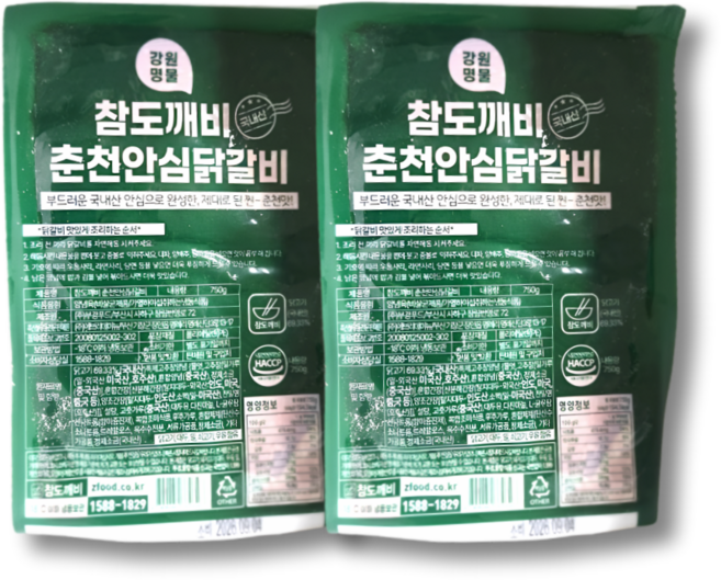 춘천 순살닭갈비, 2개, 750g