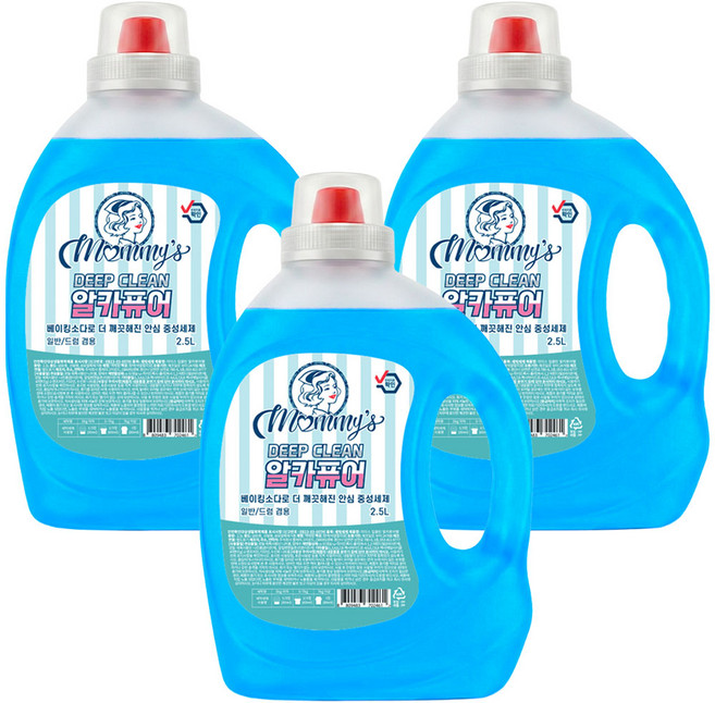 마미스 알칼리 액체세제 딥클린 알카퓨어젤, 3개, 2.5L