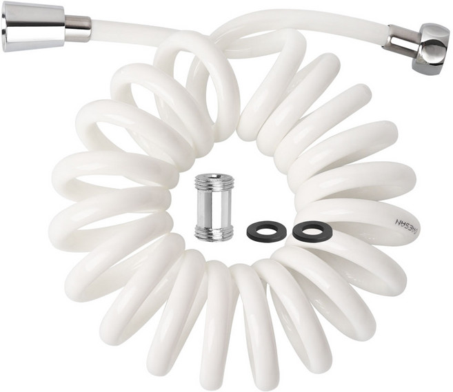 와이넷 국산 스프링 연장호스 화이트 (길이선택), 2.5m