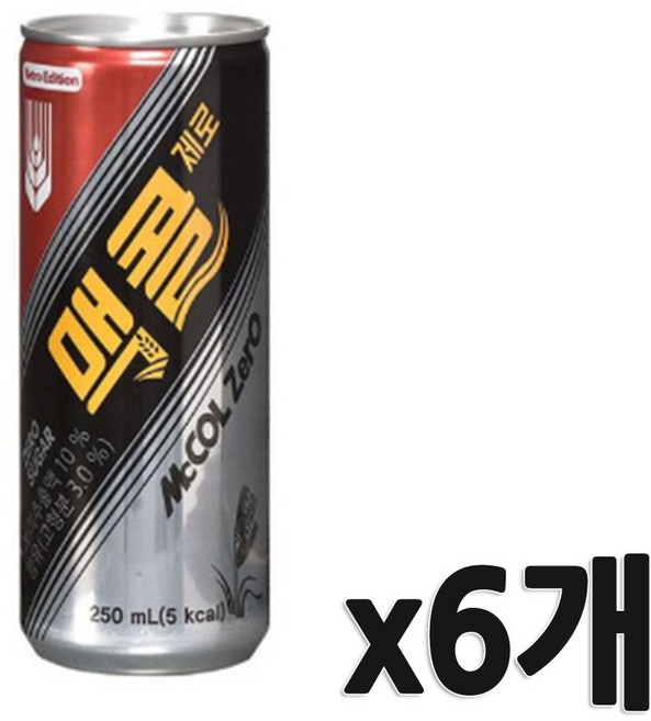 맥콜 제로 250ml, 6개
