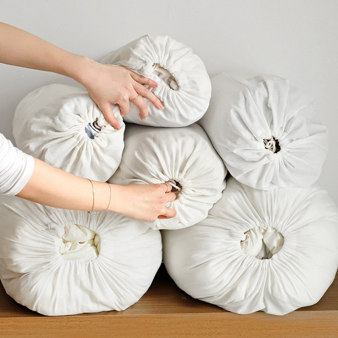 이불정리 이불보관함 패딩보관 제로웨이스트 면 이불 파우치 (4color/4size), S, 화이트, 1개