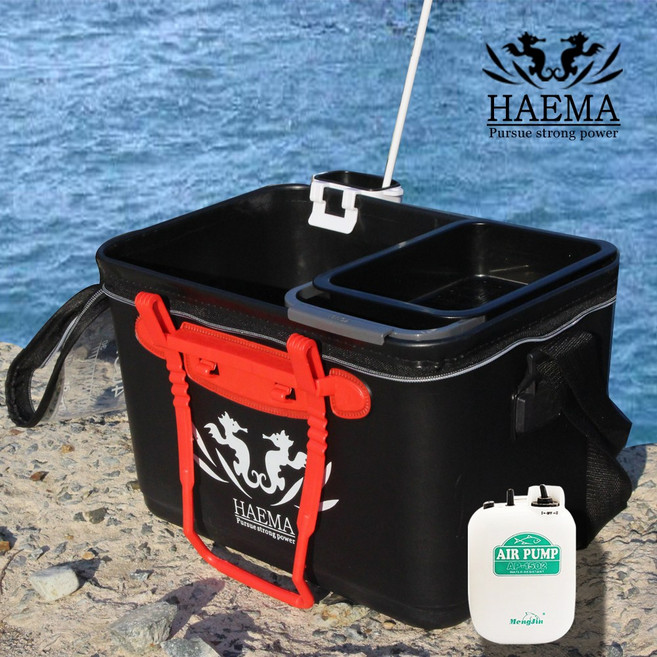 해마 밑밥통 6종세트 낚시 산소 발생기 기포기 바칸 (상세설명참조), 투명뚜껑(기포기6set), 01-40L+미끼통+주걱통+줌+에어, 1개