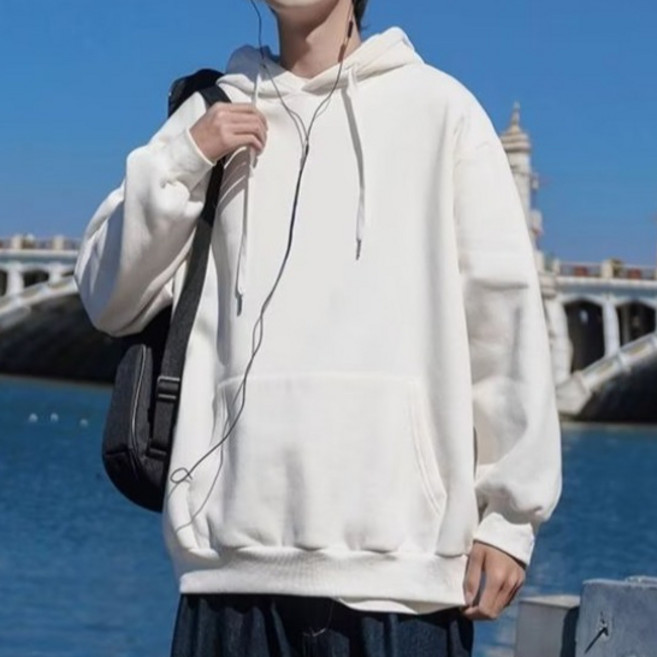 情侶連帽衛衣 男女春秋季新款帽T (M-5XL) 美式復古寬鬆休閒長袖上衣