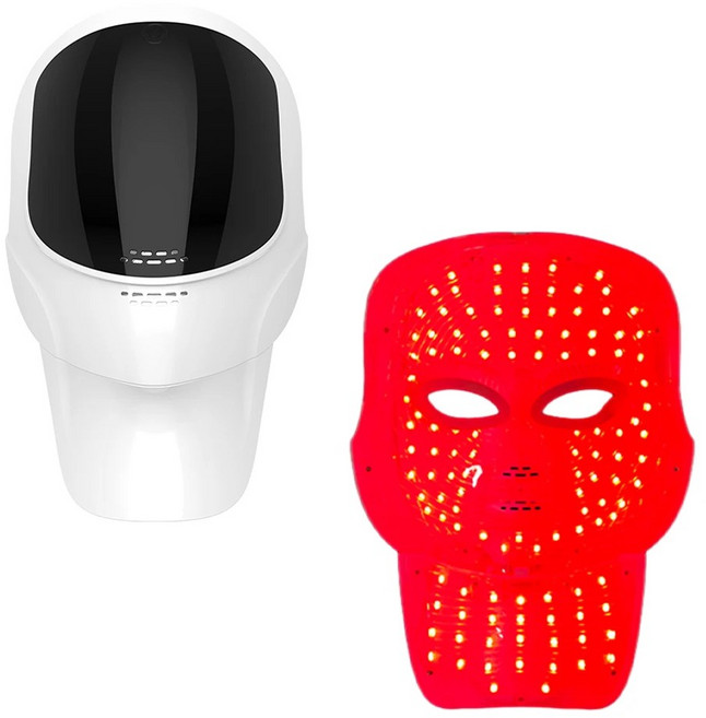 더블샤인 얼굴+목 LED 마스크 피부관리 고주파 갈바닉 뷰티디바이스 EMS 괄사