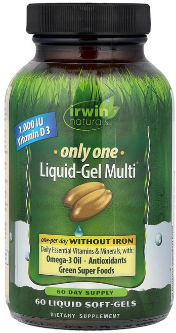 Irwin Naturals 온리 원 리퀴드 젤 멀티비타민 철분 무함유 Only One Liquid Gel Multi, 1개 - 쿠팡