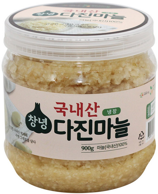 국산 당일제조 창녕 냉장 다진마늘, 900g, 1개