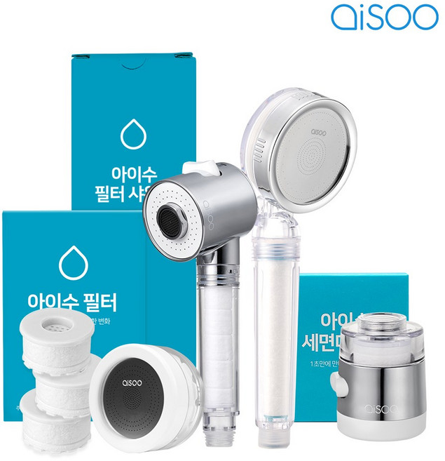 아이수 샤워기 헤드 싱크대 필터 세면대필터 주방용수전, 1개, 01_샤워기필터 본품세트