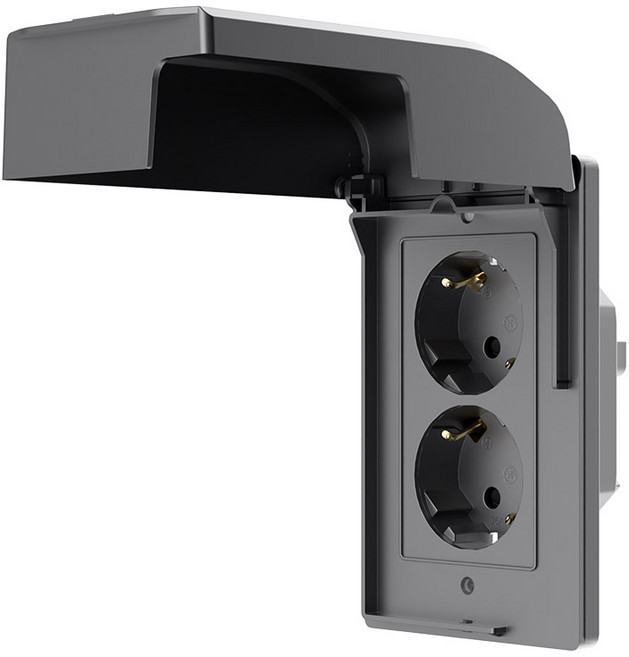 화장실콘센트 2구 방우콘센트 세로형 방수 주방 욕실 마그네슘, 1개