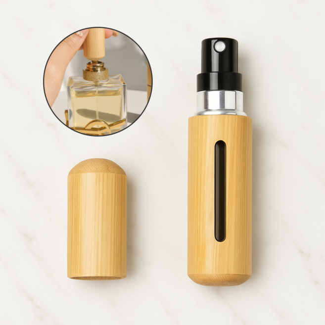 감성 대나무 케이스 5ml 스프레이 향수 리필 공병, 1개
