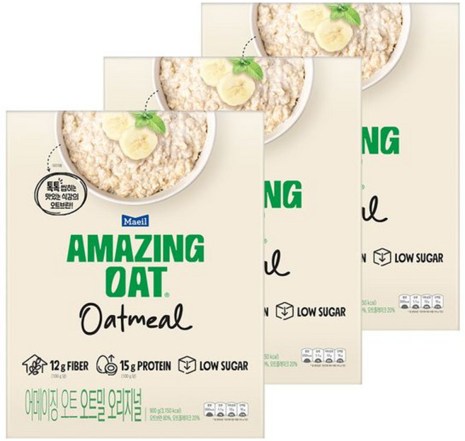 매일 어메이징오트 오트밀 오리지널, 3개, 900g