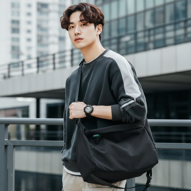 데일로엔 남자 크로스백 메신저백 대용량 학생 데일리 방수 슬링백