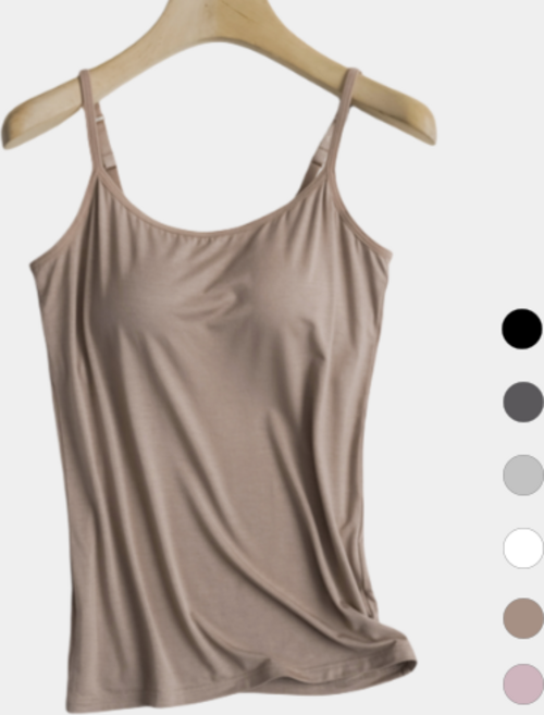 리치블랑 여성 모달 노와이어 일체형 브라탑 캡내장 브라 나시