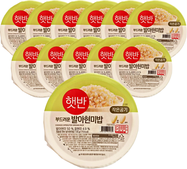 햇반 발아현미밥, 130g, 12개