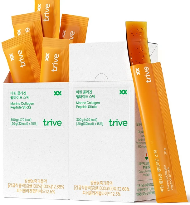 trive 마린 콜라겐 펩타이드 젤리 스틱 저분자 피쉬 콜라겐 펩타이드, 2개, 300g - 쿠팡