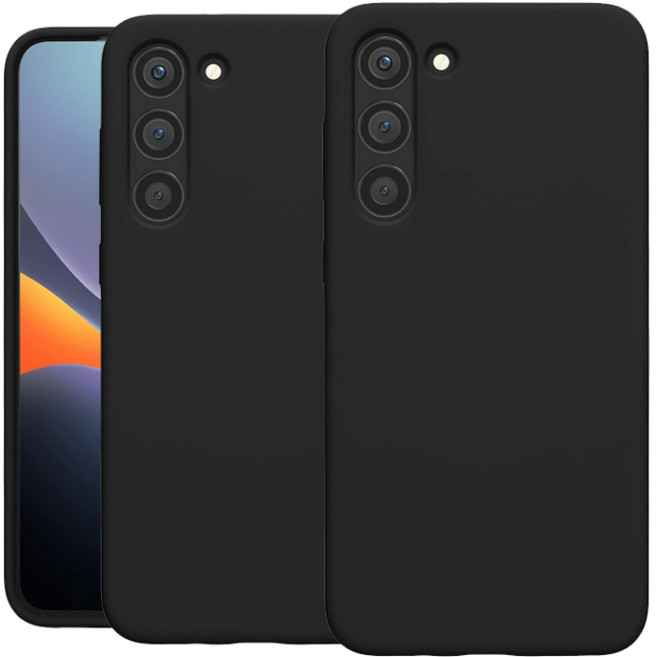 1+1 스톤스틸 삼성 갤럭시 지문방지 스키니 슬림핏 심플 케이스 블랙