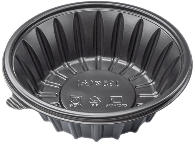 EL 일회용 195파이 면용기 소 흑색 200개 세트 배달 포장, 1개, 200세트