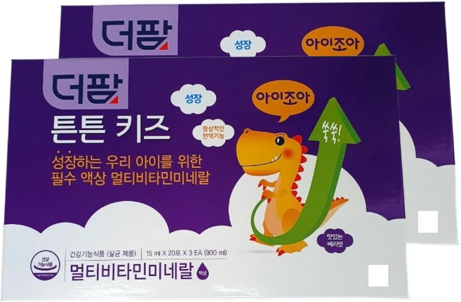 [리뉴얼] 더팜 튼튼 키즈 60포 x 2박스 (2개월분) 성장하는 우리 아이를 위한 액상 멀티비타민 미네랄, 60회분 - 쿠팡