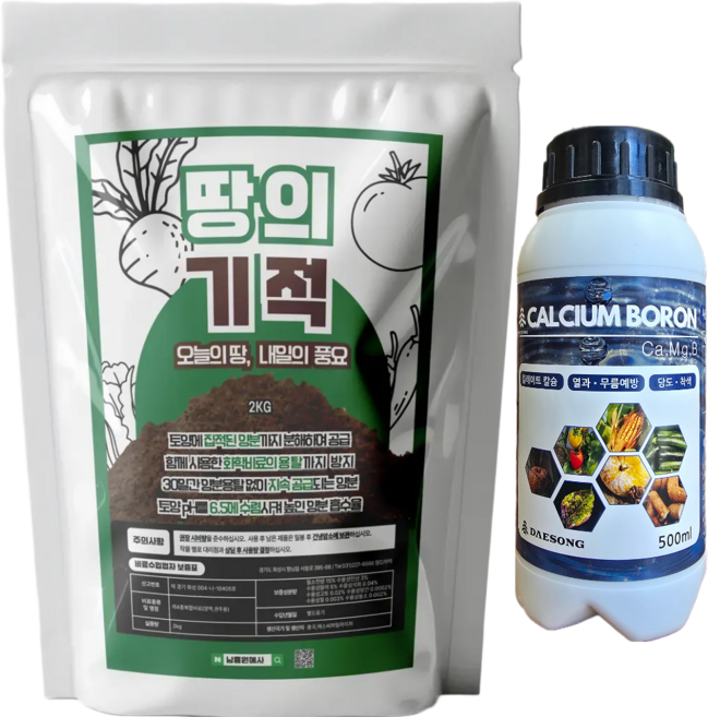 땅의 기적 2kg 녹여서도 사용 가능한 하이브리드 비료 텃밭 마늘 양파 고추 배추 염류 해소 ph조절 토양 개량 뿌리 발근 미생물, 1개