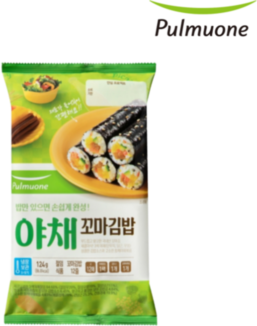 풀무원 꼬마 야채김밥세트 124g, 1개