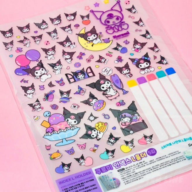 산리오 L자파일 인덱스 L자 화일 L홀더 /쿠로미 5개입, 5개, 쿠로미