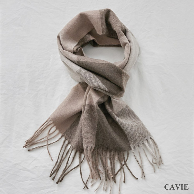 카비에 남녀공용 포근 체크목도리 겨울 부드러운머플러