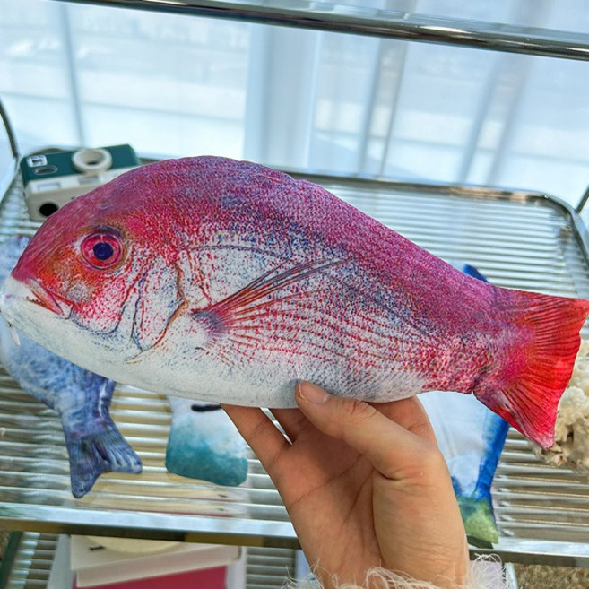 리얼한 생선필통 물고기 쓸데없는선물, 1개, 붉은물고기