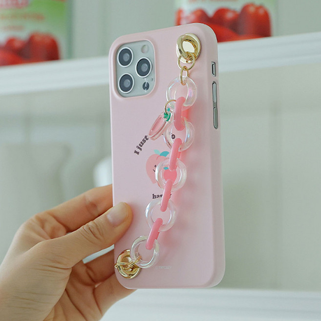 트라이코지 아이폰 SE3/SE2 케이스 핸드 스트랩 하드 해피프룻 친구들