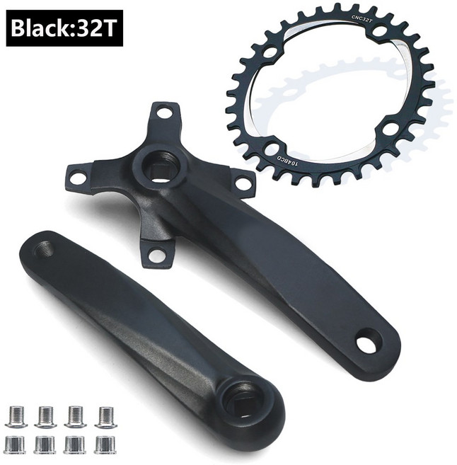 자전거 사각 구멍 36 32 40 크랭크 170MM 165MM 42T 체인 좁은 MTB 38 104BCD 34 152MM 스프로킷 와이드, 1) 170mm, 1개