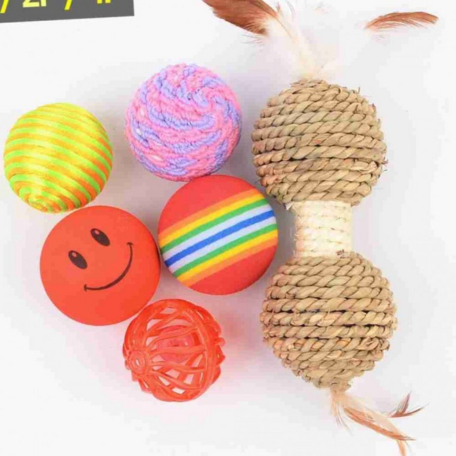 원형 볼 애완용 장난감 애견칫솔 강아지치석, 1개, 2P 털실