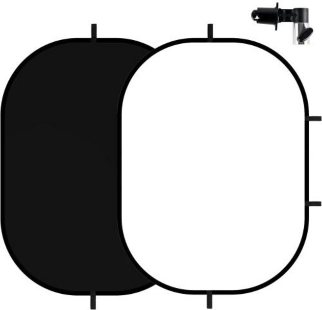 크로마키 배경 촬영 Selens 사진 팝업 접이식 휴대용 반사판 유튜브 틱톡 라이브 브이로그용 가방 포함, 1세트, 100x150cm Black White