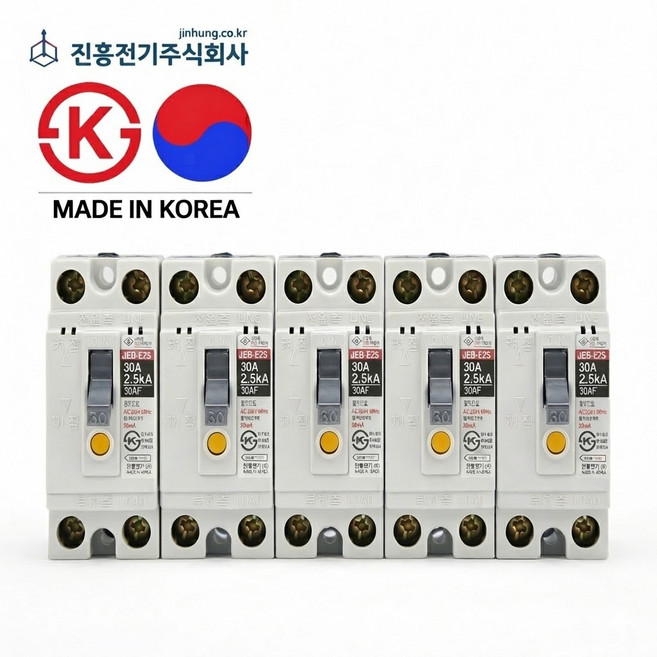 서광조명 진흥전기 2P30A 2.5K JEB-E2S 산업용 누전차단기 박스판매, 5개