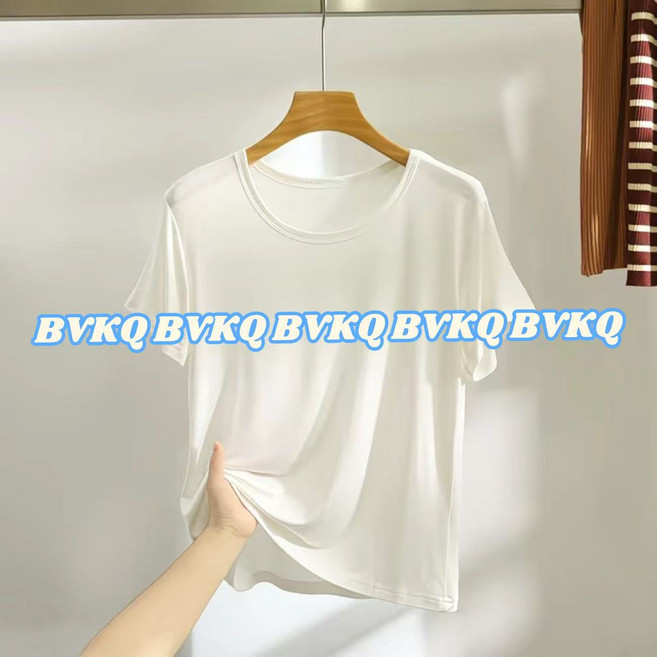 샵159 여성용 촉촉 모달 유넥 무지 반팔티셔츠