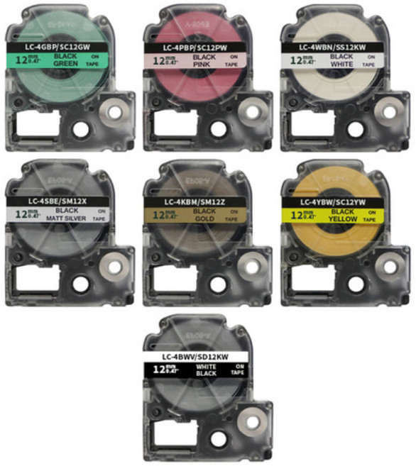 비정품 호환 엡손 라벨 프린터 테이프 카트리지 색상별 글자별 주문, 18mm, AC18RW빨강배경/검정글자