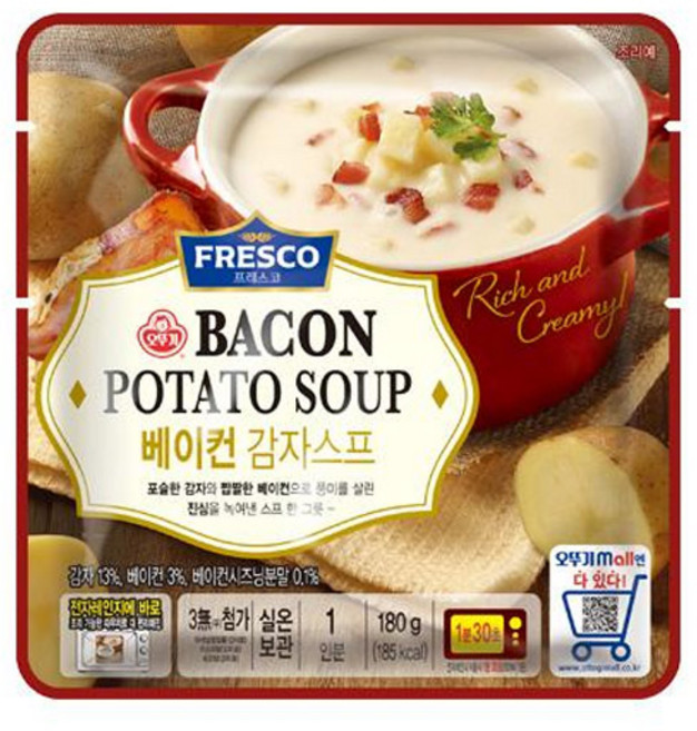 오뚜기 프레스코 베이컨 감자스프, 180g, 2개