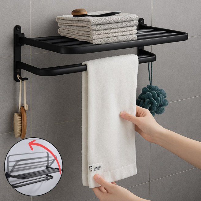부띠즈 우리집에 무타공 욕실 수건걸이 선반