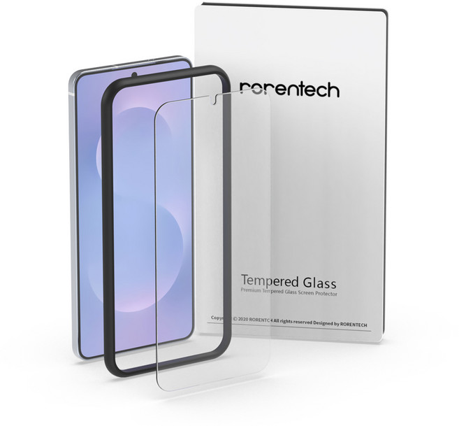 로랜텍 풀커버 지문인식 호환 강화유리 휴대폰 액정보호필름, 1세트