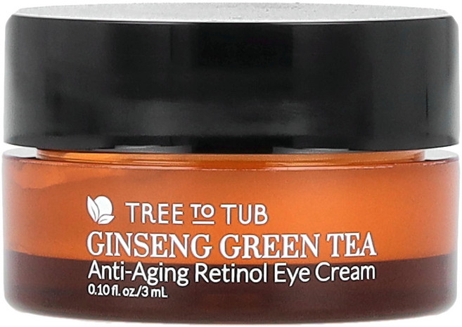 Tree To Tub 인삼 녹차 안티에이징 레티놀 아이 크림 3ml(0.10fl oz) (판매가 중단된 상품) Tub (트리 투 텁)