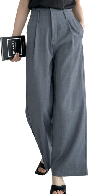 로로비 여성 와이드 팬츠 하이웨스트 봄 가을 정장 바지 일자 부츠컷 원버튼 원픽턱 슬랙스