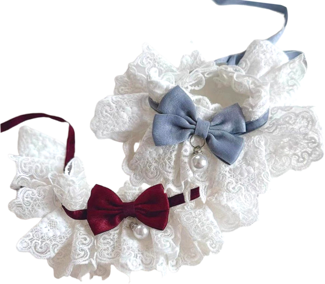 핸드메이드 1+1 반려동물 케이프 26종, 1개, 펄 블루+와인[진주]