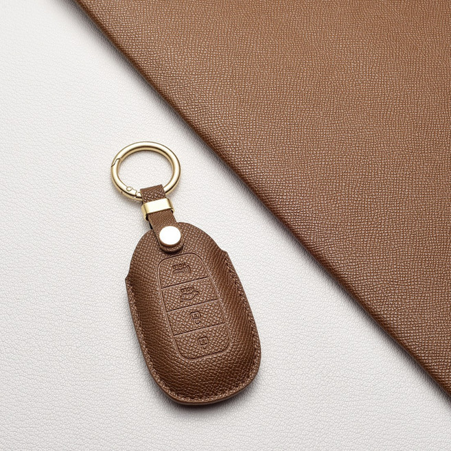 현대 호환 스마트 키케이스 (그랜저IG/올뉴아반떼 CN7/팰리세이드) 4/5버튼 키홀더 차량용품 선물포장, 현대 F4 타입(4버튼), 카푸치노