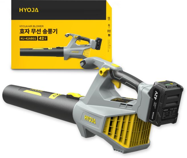 효자 무선 송풍기 42V 프리미엄 대포 충전식 에어건 제설 낙엽 청소기 캠핑 세차 전동 브로워, 1개