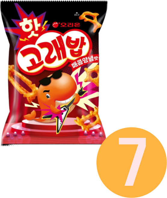 오리온 핫고래밥 매콤양념맛, 118g, 7개