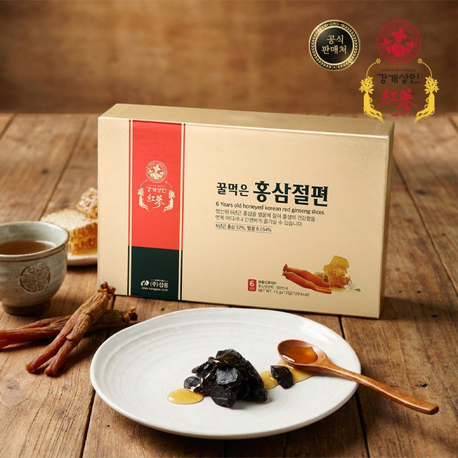 강개상인 홍삼절편(15g x 12입) 6년근 고급 간식 개별 포장 정말 맛있어요, 15g, 1