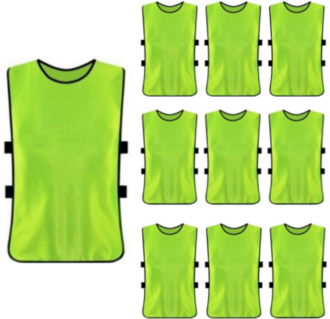 발광 스포츠 축구 단체 팀 트래이닝 조끼 10장 형광 그린