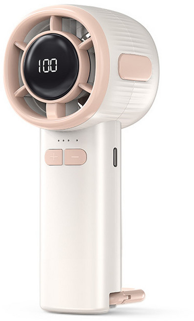 ibooooo 迷你手持無葉風扇 智慧數顯, X1 - 100擋白色, 新款